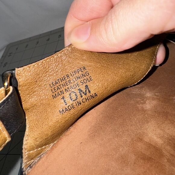 Sudini Black Pamela Leather Sandals Women's Size 10M Platform Criss Cross - Picture 7 of 7